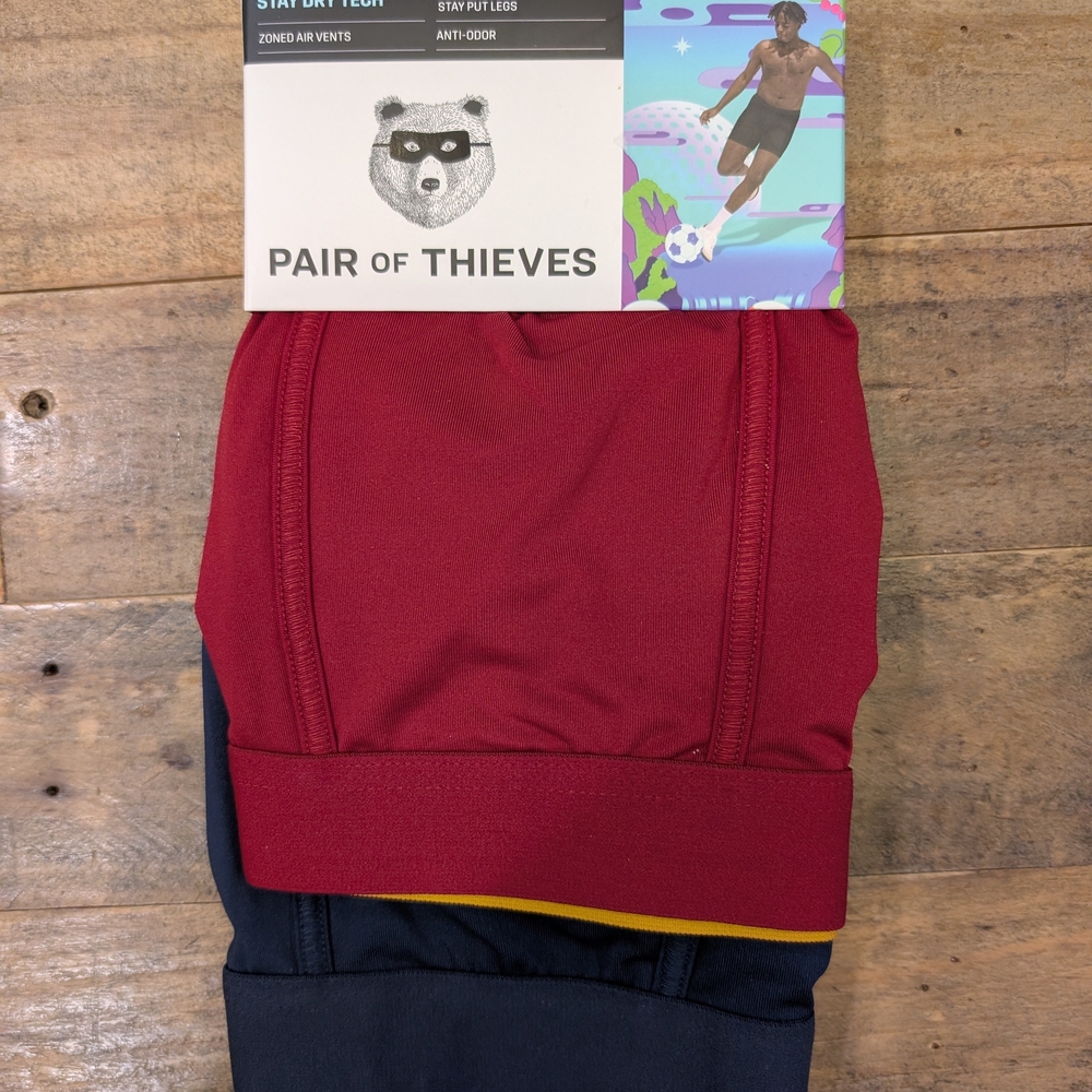 Men's Maroon and Navy Long Boxer Brief